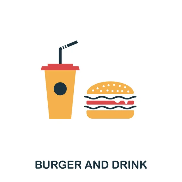 Burger Drink Icon Mobile Apps Printing More Usage Simple Element — Stock Vector