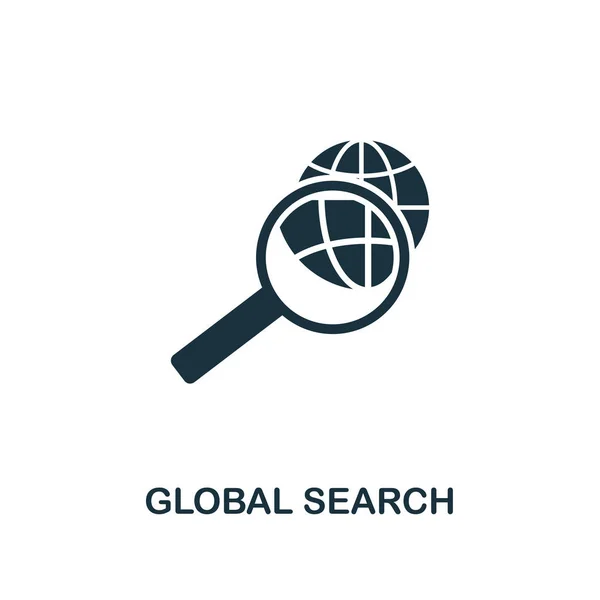 Globale Suche Kreative Ikone Einfache Elementillustration Globales Suchkonzept Symboldesign Aus — Stockfoto