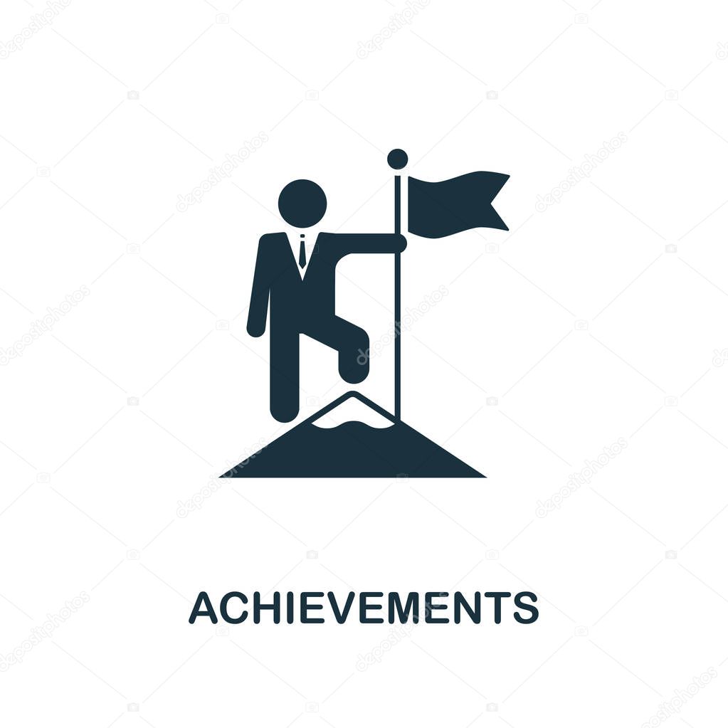 Achievements creative icon. Simple element illustration. Achievements concept symbol design from human resources collection. Can be used for web, mobile and print. web design, apps, software, print.