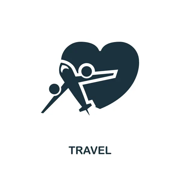 Icona Creativa Viaggio Illustrazione Semplice Elemento Design Simbolo Concetto Viaggio — Vettoriale Stock