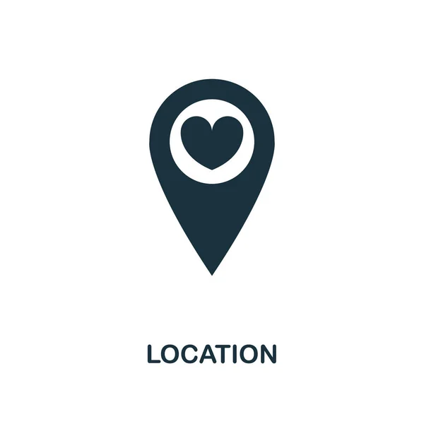 Posizione Icona Creativa Illustrazione Semplice Elemento Location Concept Symbol Design — Vettoriale Stock