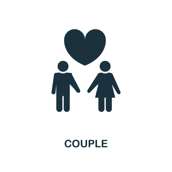 Icône Créative Couple Illustration Élément Simple Concept Couple Symbole Design — Image vectorielle