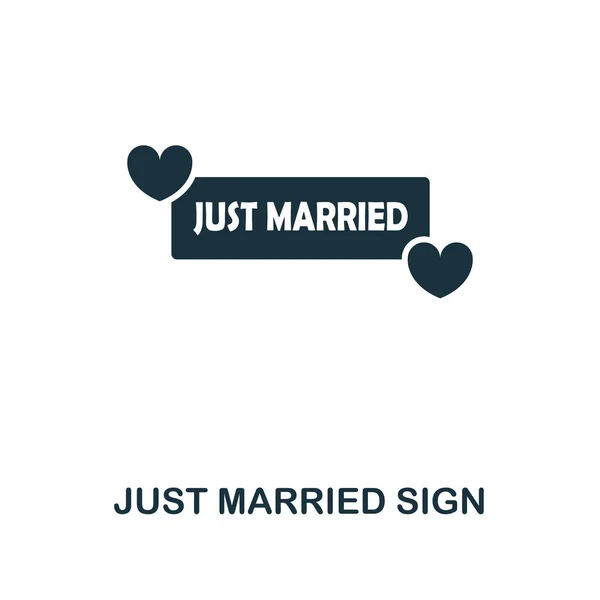 Just Married Sign Ícone Criativo Ilustração Elemento Simples Just Married — Vetor de Stock