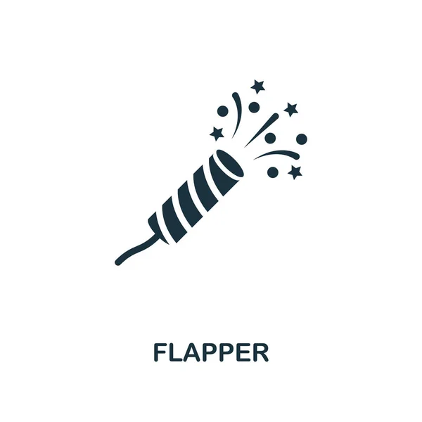 Flapper Con Confetti Icono Creativo Ilustración Elementos Simples Flapper Con — Vector de stock