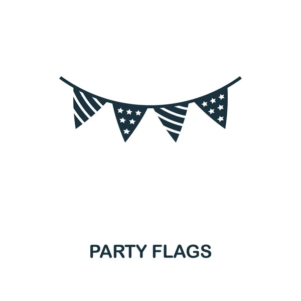 Parti Bayrakları Yaratıcı Simgesi Basit Öğe Örnek Parti Bayrakları Konsept — Stok Vektör