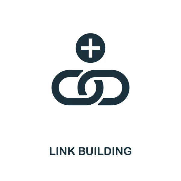 Link Building Ícone Criativo Ilustração Elemento Simples Link Design Símbolo — Vetor de Stock