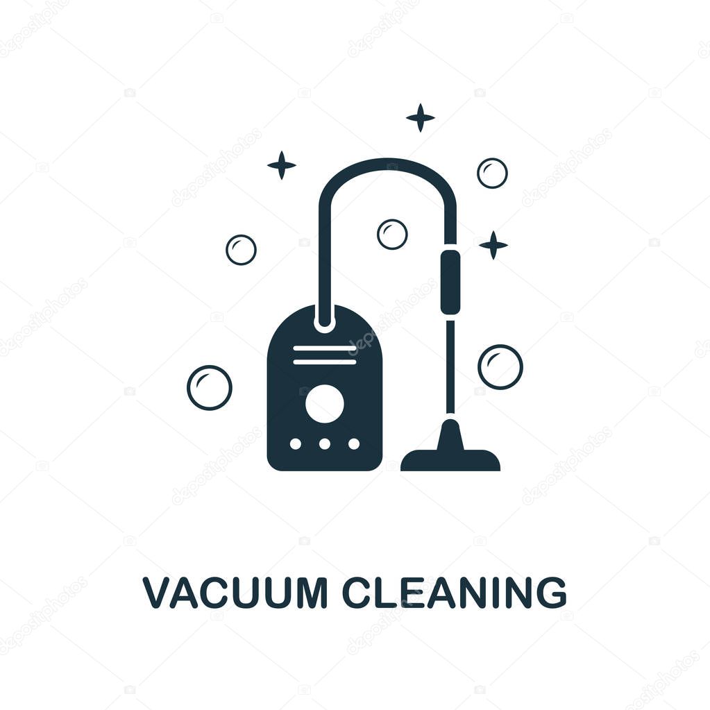 Vacuum Cleaning creative icon. Simple element illustration. Vacuum Cleaning concept symbol design from cleaning collection. Can be used for mobile and web design, apps, software, print.