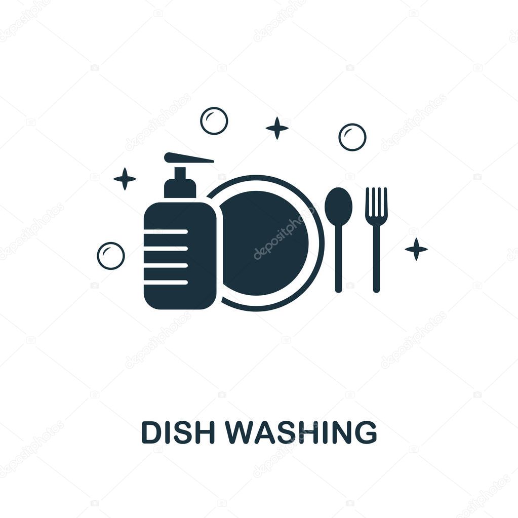 Dish Washing creative icon. Simple element illustration. Dish Washing concept symbol design from cleaning collection. Can be used for mobile and web design, apps, software, print.