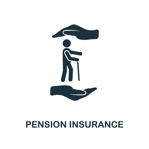 Icono de seguro de pensiones. Diseño de iconos de estilo de línea de colección de iconos de seguros. Interfaz. Ilustración del icono del seguro de pensiones. Listo para usar en diseño web, aplicaciones, software, impresión . —  Fotos de Stock