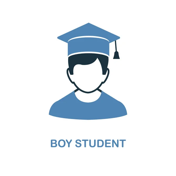 Icona del ragazzo studente. Illustrazione semplice elemento. Studente Boy pixel perfetta icona di design dalla collezione di istruzione. Utilizzando per il web design, applicazioni, software, stampa . — Foto Stock