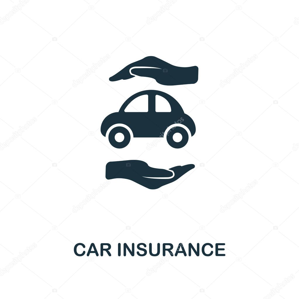 Car Insurance creative icon. Simple element illustration. Car Insurance concept symbol design from insurance collection. Can be used for mobile and web design, apps, software, print.