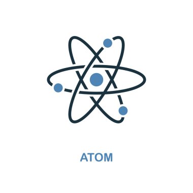 Atom simgesi. Basit öğe örnek. Atom piksel mükemmel simgesi tasarım eğitim koleksiyonundan. Web tasarım, apps, yazılım, yazdırma için kullanma.