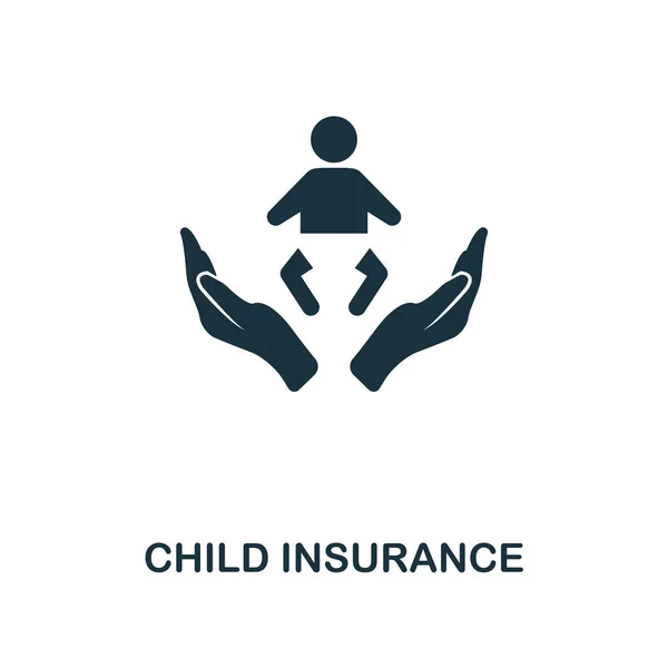 Child Insurance icon. Line style icon design from insurance icon collection. UI. Illustration of child insurance icon. Pictogram isolated on white. Ready to use in web design, apps, software, print. — Stock Vector