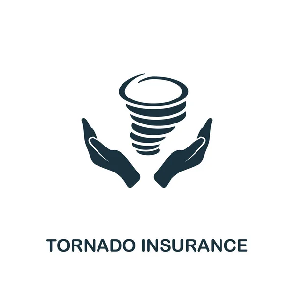 Icona della Tornado Insurance. Design icona stile linea dalla collezione di icone di assicurazione. Interfaccia utente. Illustrazione dell'icona dell'assicurazione tornado. Pronto per l'uso in web design, applicazioni, software, stampa . — Vettoriale Stock