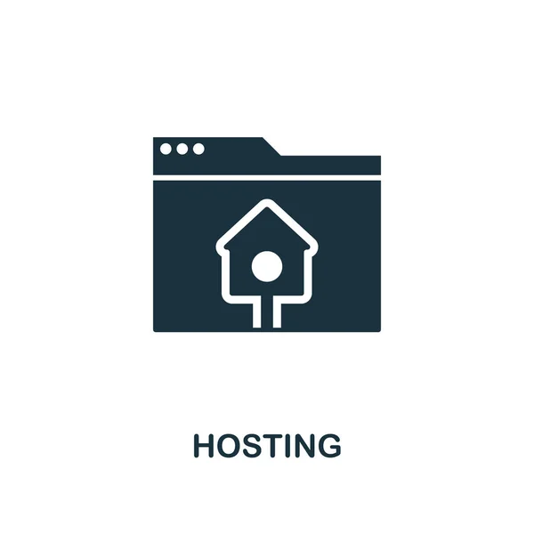 Hosting icono creativo. Ilustración de elementos simples. Diseño de símbolo de concepto de alojamiento de la colección de desarrollo web. Perfecto para diseño web, aplicaciones, software, impresión . —  Fotos de Stock