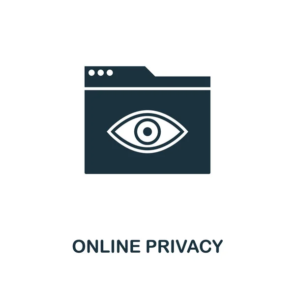 Online Privacy icona creativa. Illustrazione semplice elemento. Design del simbolo del concetto di privacy online dalla collezione di sviluppo web. Perfetto per web design, applicazioni, software, stampa . — Foto Stock