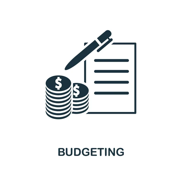 Bütçeleme simgesi. Çizgi stili simgesi tasarım Kişisel Finans simgesi koleksiyonundan. UI. Piktogram bütçeleme simgesi. Web tasarımında kullanıma hazır, apps, yazılım, yazdırma. — Stok fotoğraf