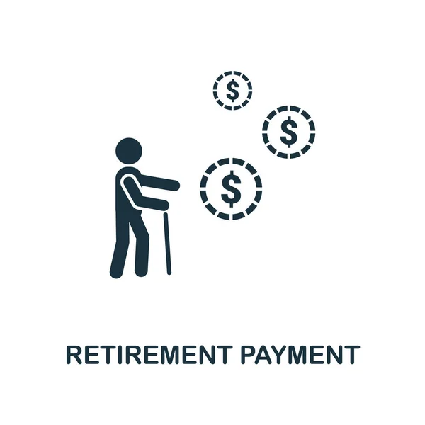 "退休付款" 图标。线条风格图标设计从个人金融图标集合。Ui。退休付款图标的图片。可在网页设计、应用程序、软件、打印中使用. — 图库矢量图片