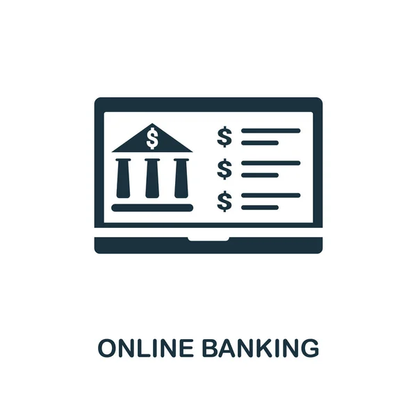 Online-Banking-Symbol. Linie Stil-Icon-Design aus der persönlichen Finanz-Icon-Sammlung. ui. Piktogramm des Online-Banking-Symbols. einsatzbereit in Webdesign, Apps, Software, Print. — Stockvektor