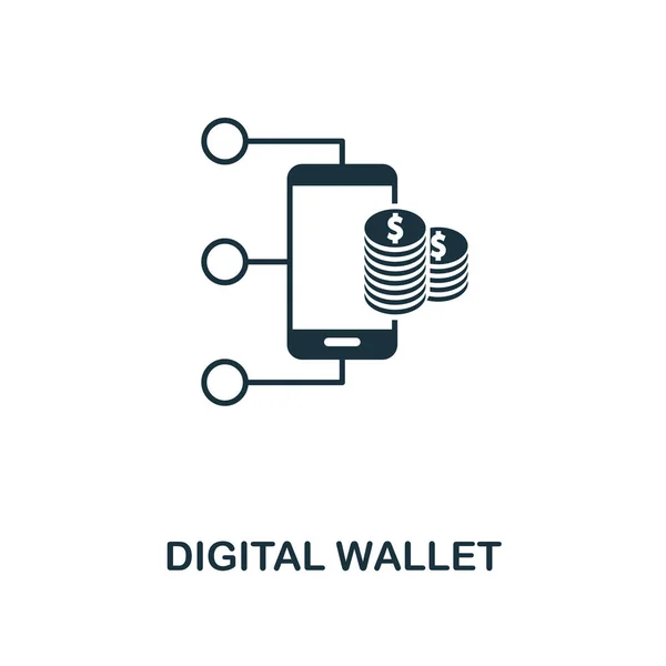 Digitale Brieftasche Symbol. Linie Stil-Icon-Design aus der persönlichen Finanz-Icon-Sammlung. ui. Piktogramm des digitalen Brieftaschensymbols. einsatzbereit in Webdesign, Apps, Software, Print. — Stockfoto