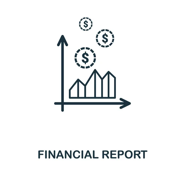 财务报告图标。线条风格图标设计从个人金融图标集合。Ui。财务报告图标的象形图。可在网页设计、应用程序、软件、打印中使用. — 图库矢量图片