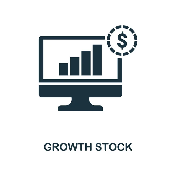 Ícone Crescimento Stock. Design de ícone de estilo de linha da coleção de ícones de finanças pessoais. UI. Pictograma do ícone de estoque de crescimento. Pronto para usar em web design, aplicativos, software, impressão . — Vetor de Stock