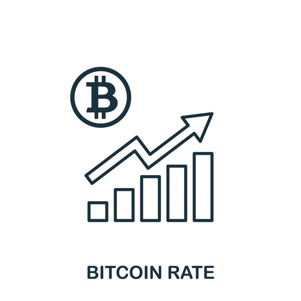 Bitcoin Rate Increase Graphic icon. Mobile apps, printing and more usage. Simple element sing. Monochrome Bitcoin Rate Increase Graphic icon illustration.