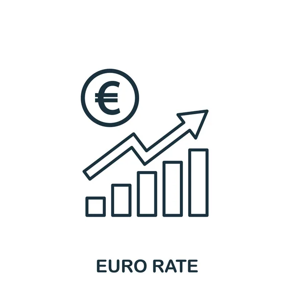 Euro tarief verhogen grafische pictogram. Mobiele apps, afdrukken en meer gebruik. Eenvoudig element met zingen. Monochroom Euro tarief verhogen grafische afbeelding van het pictogram. — Stockfoto