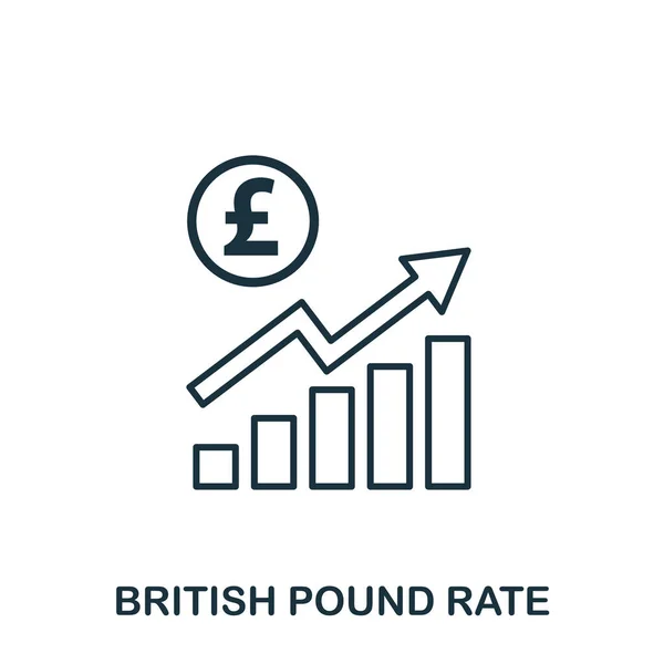 British Pound Rate Increase Graphic icon. Mobile apps, printing and more usage. Simple element sing. Monochrome British Pound Rate Increase Graphic icon illustration.
