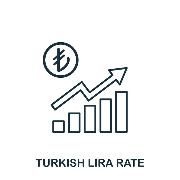 Turkish Lira Rate Increase Graphic icon. Mobile apps, printing and more usage. Simple element sing. Monochrome Turkish Lira Rate Increase Graphic icon illustration.