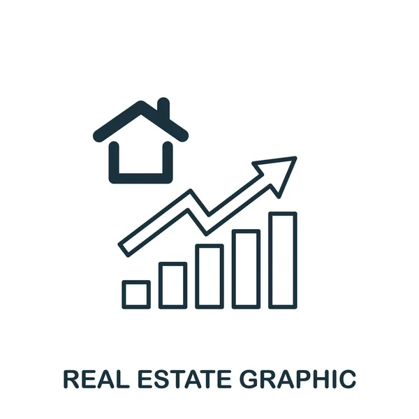 Immobili Aumentare l'icona grafica. App mobili, stampa e più utilizzo. Elemento semplice cantare. Monocromatico Immobiliare Aumentare Illustrazione icona grafica . — Vettoriale Stock