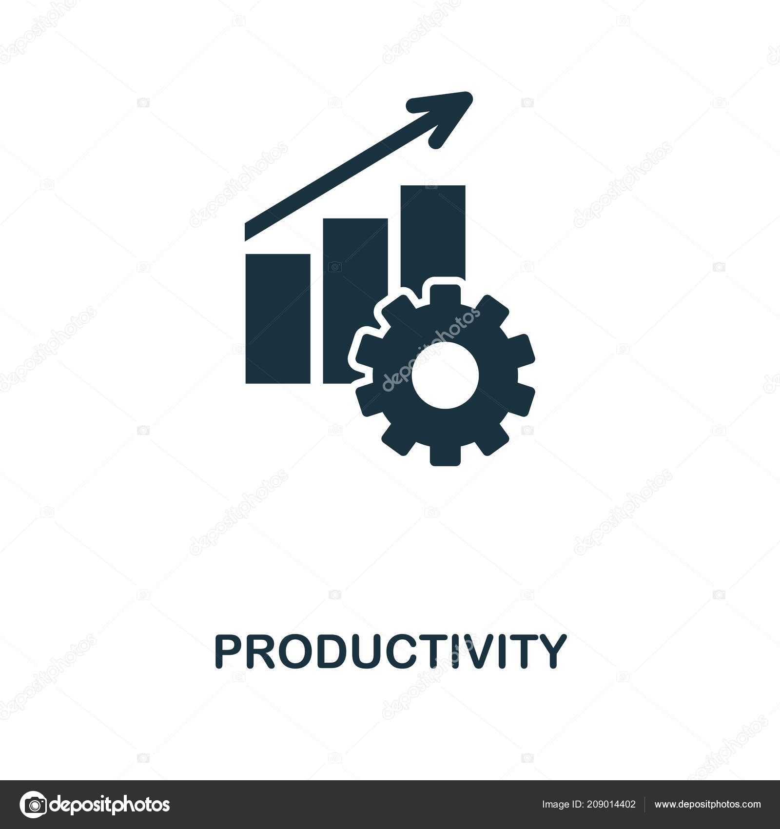 Productivity icon. Monochrome style icon design from project management