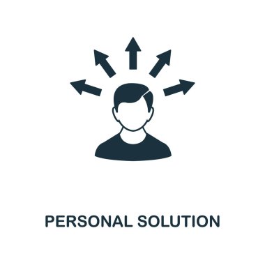 Kişisel çözüm simgesi. Tek renkli stil simgesi tasarım proje yönetimi Icon Collection. UI. Kişisel çözüm simgesi Illustration. Web tasarımında kullanıma hazır, apps, yazılım, yazdırma.