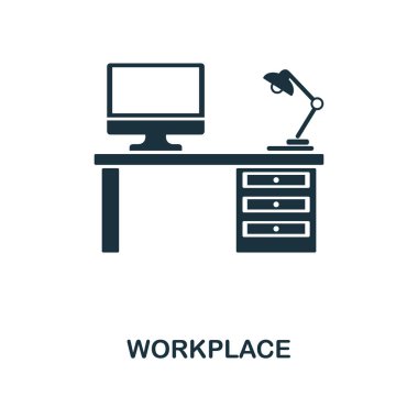 Çalışma alanı simgesi. Tek renkli stil simgesi tasarım proje yönetimi Icon Collection. UI. Çalışma alanı simgesi Illustration. Web tasarımında kullanıma hazır, apps, yazılım, yazdırma.
