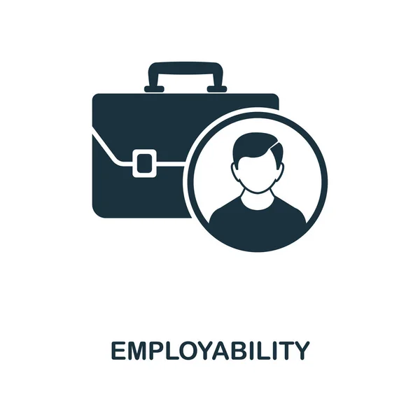 Employability icon. Monochrome style icon design from project management icon collection. UI. Illustration of employability icon. Ready to use in web design, apps, software, print. — Stock Vector