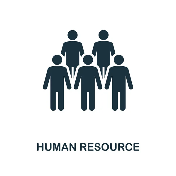 Human Resource icon. Monochrome style icon design from project management icon collection. UI. Illustration of human resource icon. Ready to use in web design, apps, software, print. — Stock Vector