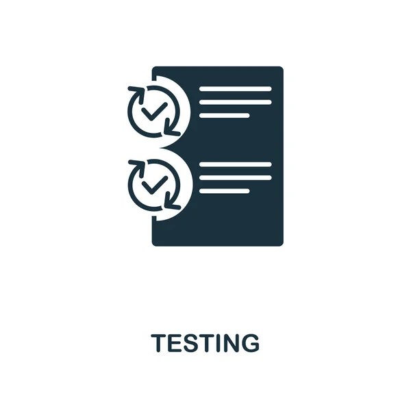 Ícone de teste. Design de ícone de estilo monocromático da coleção de ícones de gerenciamento de projetos. UI. Ilustração do ícone de teste. Pronto para usar em web design, aplicativos, software, impressão . — Vetor de Stock