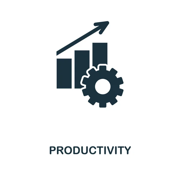 Het pictogram van de productiviteit. Zwart-wit stijl pictogram ontwerp van project management icoon collectie. UI. Afbeelding van het pictogram van de productiviteit. Klaar voor gebruik in webdesign, apps, software, afdrukken. — Stockvector