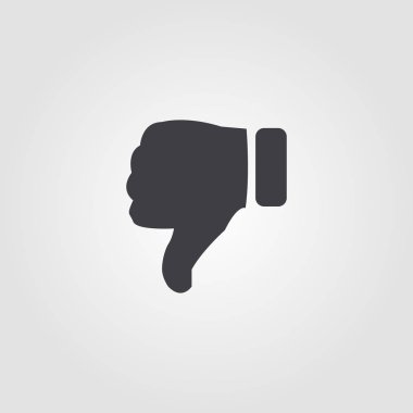 Başparmak aşağı simgesi. Basit öğe örnek. Piksel mükemmel simgesi tasarım başparmak aşağı UI koleksiyonundan. Web tasarım, apps, yazılım, yazdırma için kullanma.