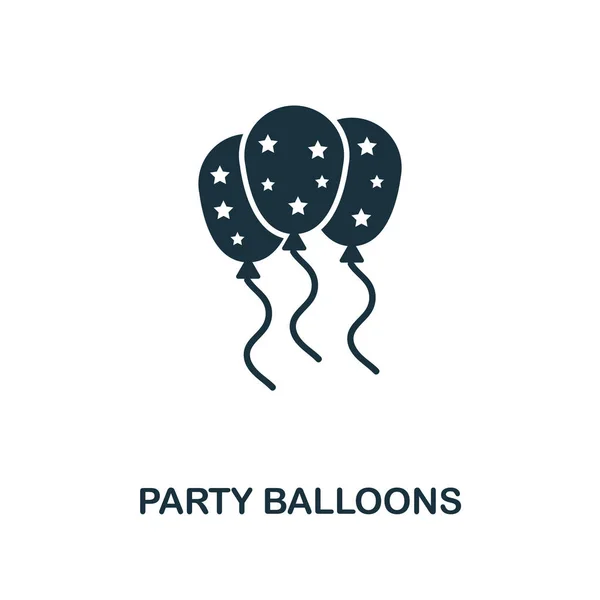 Party Balloons ícone criativo. Ilustração de elemento simples. Projeto do símbolo do conceito dos balões do partido da coleção do ícone do partido. Perfeito para web design, aplicativos, software, impressão . — Fotografia de Stock