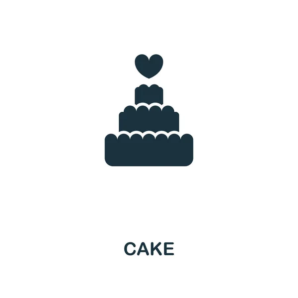 Cake icona creativa. Illustrazione semplice elemento. Progettazione di simbolo di concetto di torta da raccolta di luna di miele. Perfetto per web design, applicazioni, software, stampa . — Foto Stock