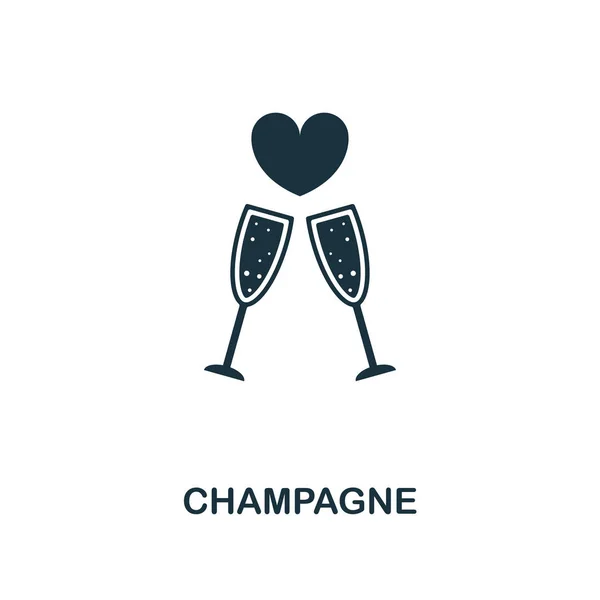 Icoana creativă a şampaniei. Ilustrație elementară simplă. Conceptul de șampanie design simbol din colecția luna de miere. Perfect pentru web design, aplicații, software, print . — Fotografie, imagine de stoc
