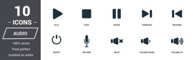 Ses denetimlerini Icons set. Premium Kalite simgesi derleme. Basit öðeler ses kontrol Icon set. Web tasarımında kullanıma hazır, apps, yazılım, yazdırma.