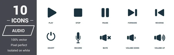 Audio controls icons set. Premium quality symbol collection. Audio controls icon set simple elements. Ready to use in web design, apps, software, print.