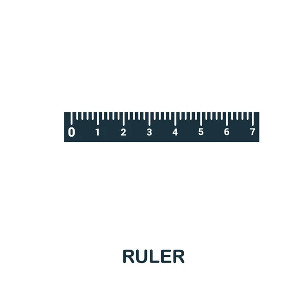 Ruler icon. Monochrome style icon design from school icon collection. UI. Illustration of ruler icon. Pictogram isolated on white. Ready to use in web design, apps, software, print. — Stock Photo, Image
