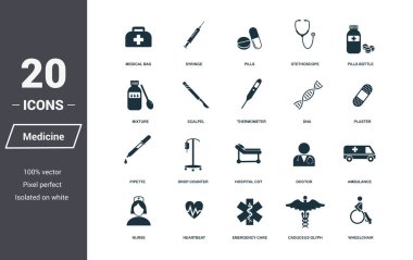 Tıp Icons set. Premium Kalite simgesi derleme. Basit öðeler tıp Icon set. Web tasarımında kullanıma hazır, apps, yazılım, yazdırma.