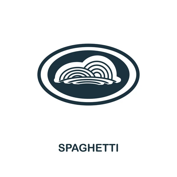 Spaghetti-ikonen. Svartvit stil ikon design från måltid ikon insamling. UI. Illustration av spaghetti-ikonen. Piktogram isolerade på vitt. Redo att använda i webbdesign, appar, programvara, skriva ut. — Stock vektor