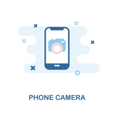 Telefon kamera simgesi. Basit öğe örnek. Kamera piksel mükemmel simgesi tasarım cep telefonu koleksiyonundan telefon. Web tasarım, apps, yazılım, yazdırma için kullanma.