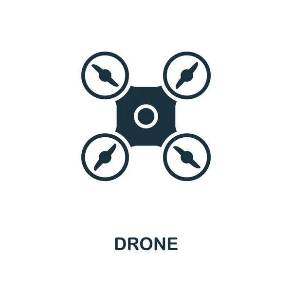 Drone icon. Monochrome style icon design from smart devices icon collection. UI. Illustration of drone icon. Pictogram isolated on white. Ready to use in web design, apps, software, print. — Stock Vector