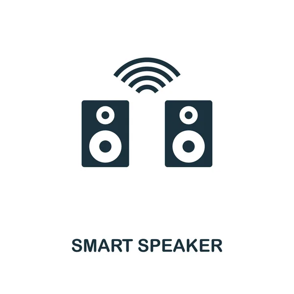 Smart-Lautsprecher-Symbol. monochromes Stil-Icon-Design aus der Smart Devices Icon Collection. ui. Illustration des Smart Speaker Symbols. Piktogramm auf weiß isoliert. Webdesign, Apps, Software, Print. — Stockvektor
